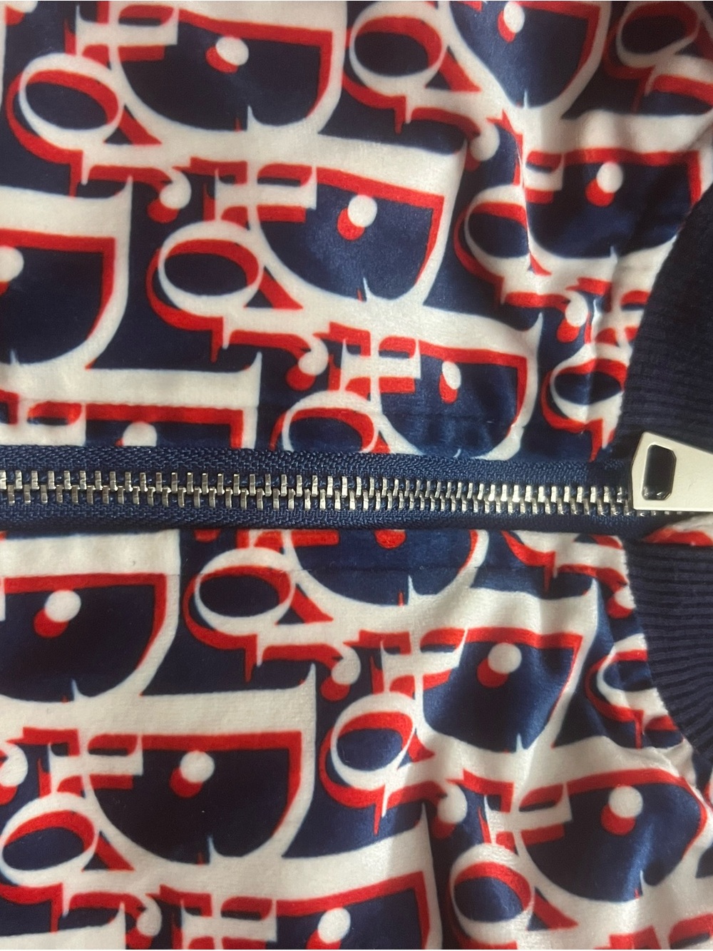 Dior Kids Navy, Red & White Logo Zip Jacket